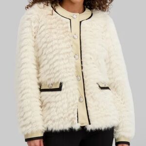 Karl Lagerfeld Faux Fur Cardigan Jacket